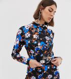 Collusion Floral Scuba Top With Corset-multi