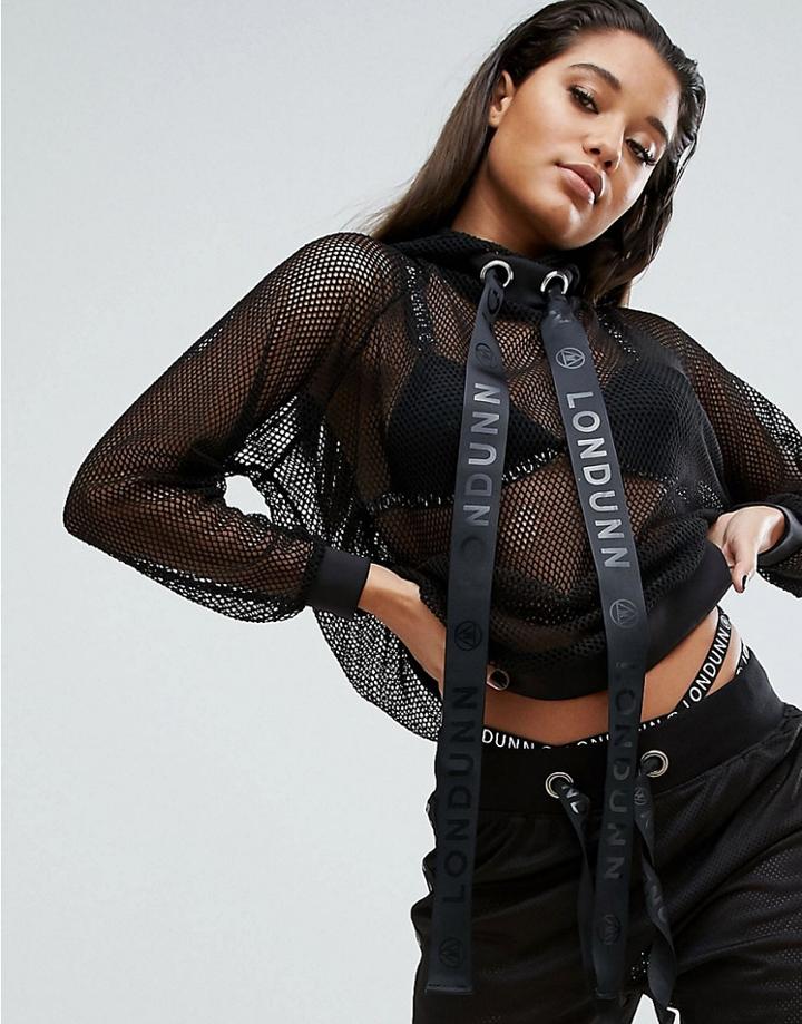 Missguided Londunn Mesh Hoody - Black