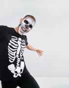 Asos Halloween Relaxed T-shirt With Rib Cage Print - Black