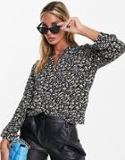 Y.a.s Belima Printed 3/4 Sleeve Blouse In Black