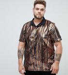 Asos Design Plus Party Regular Fit Sequin Stripe Shirt In Bronze - Brown