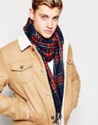 Jack & Jones Scarf In Check - Red