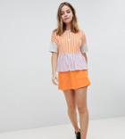 Noisy May Petite Mini Skirt With Pockets-orange