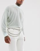 Asos Design Silver Chain Belt And O-ring
