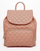 Urbancode Leather Quilted Backpack - Blush Pink