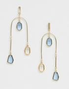 Asos Design Earrings In Mobile Design With Clear Jewel Tone Resin In Gold Tone - Gold