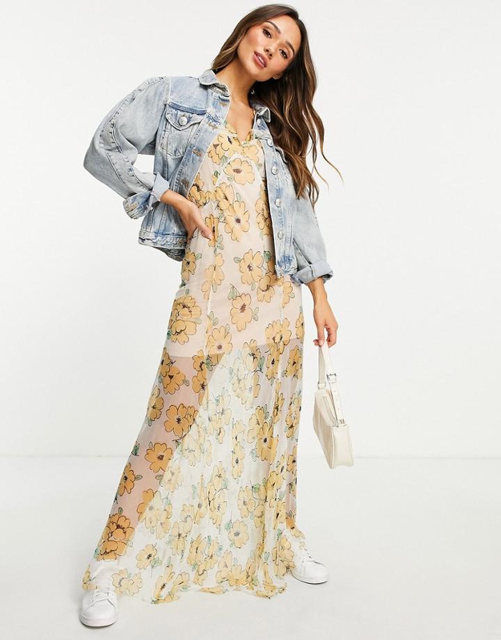 Rvca X Camille Rowe Lolo Maxi Dress In Multi Floral Print