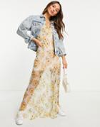 Rvca X Camille Rowe Lolo Maxi Dress In Multi Floral Print