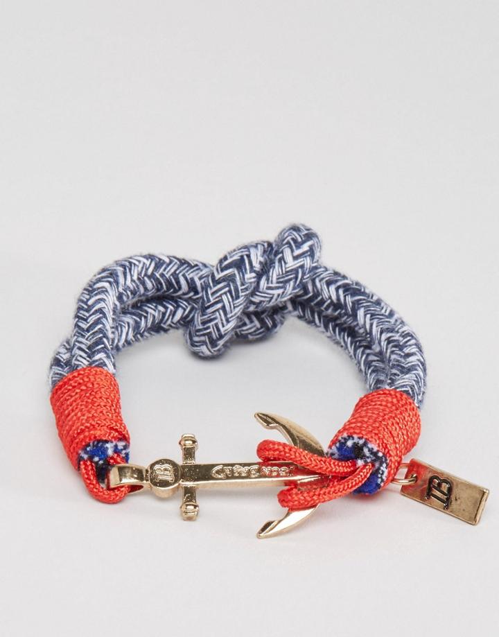 Icon Brand Anchor Woven Bracelet In Blue - Blue