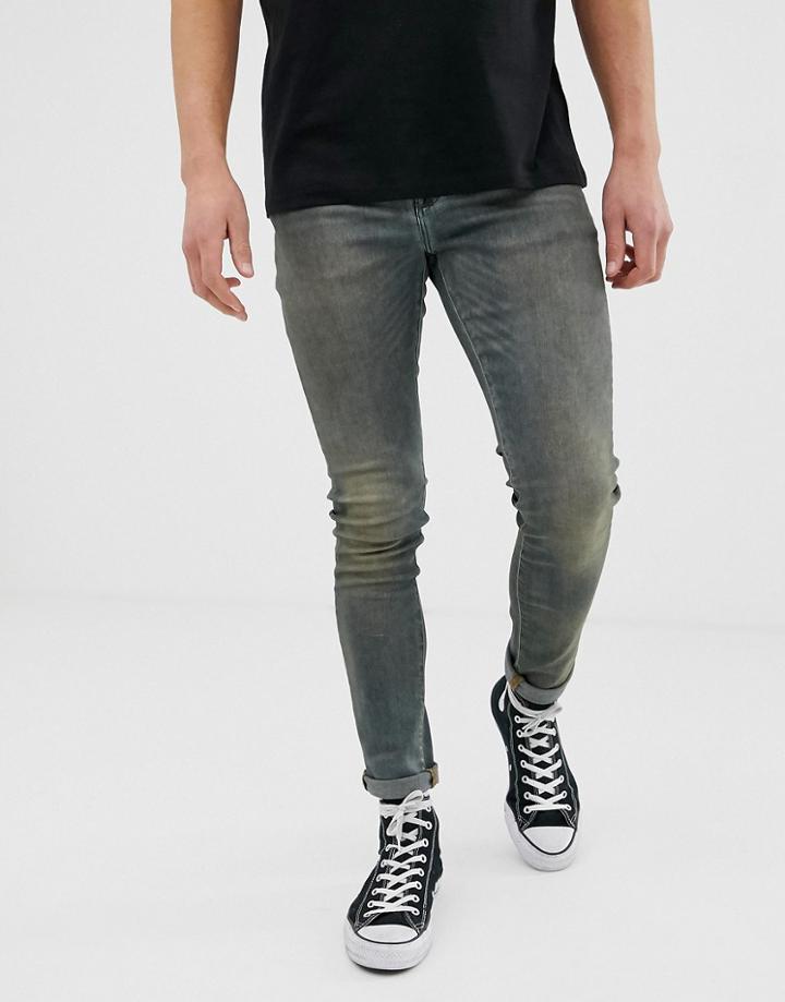 Asos Design 12.5 Oz Super Skinny Jean In Tint-blue