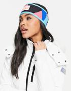 Asos 4505 Ski Fleece Reversible Headband With Print Detail-black