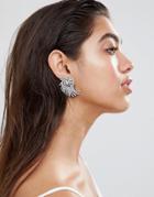Missguided Crystal Statement Earrings - Clear