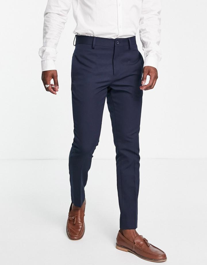 Bolongaro Trevor Wedding Plain Skinny Suit Pants In Navy