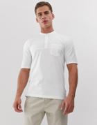 Jack & Jones Premium Revere Collar Striped Short Sleeve Shirt In White - White