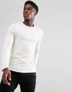 Asos Long Sleeve T-shirt With Crew Neck - Beige