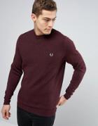 Fred Perry Texture Knit Sweater Checkerboard In Red - Red