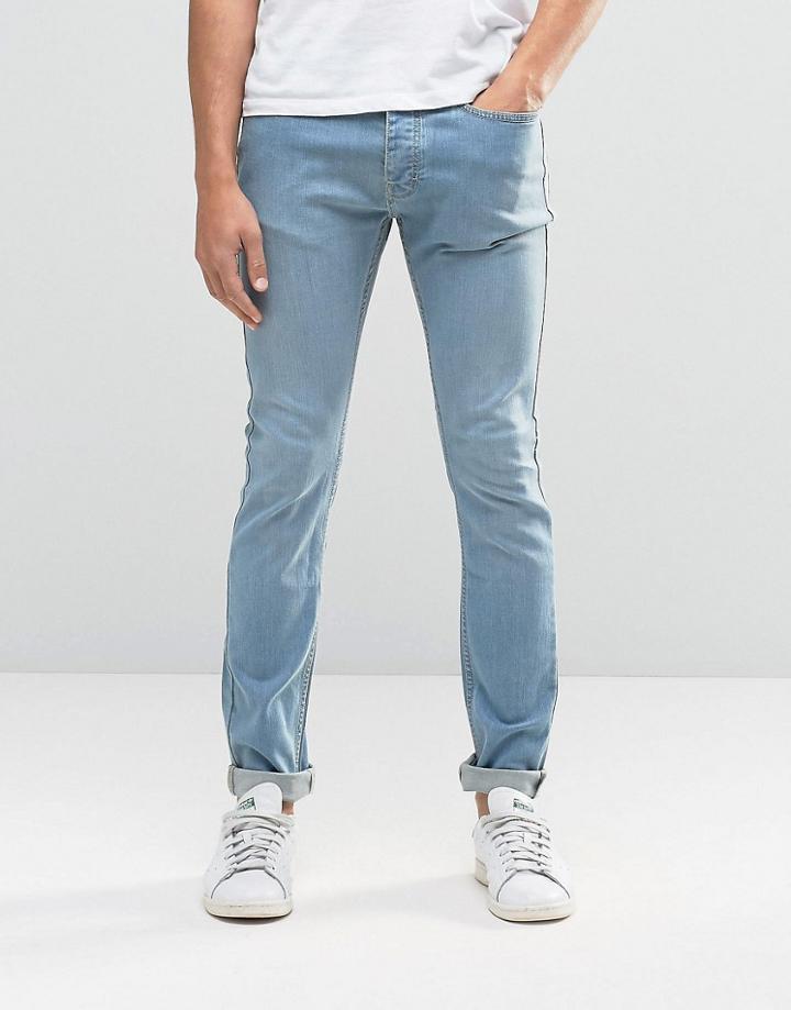 Ldn Dnm Super Skinny Jean Blue Blush Wash - Blue