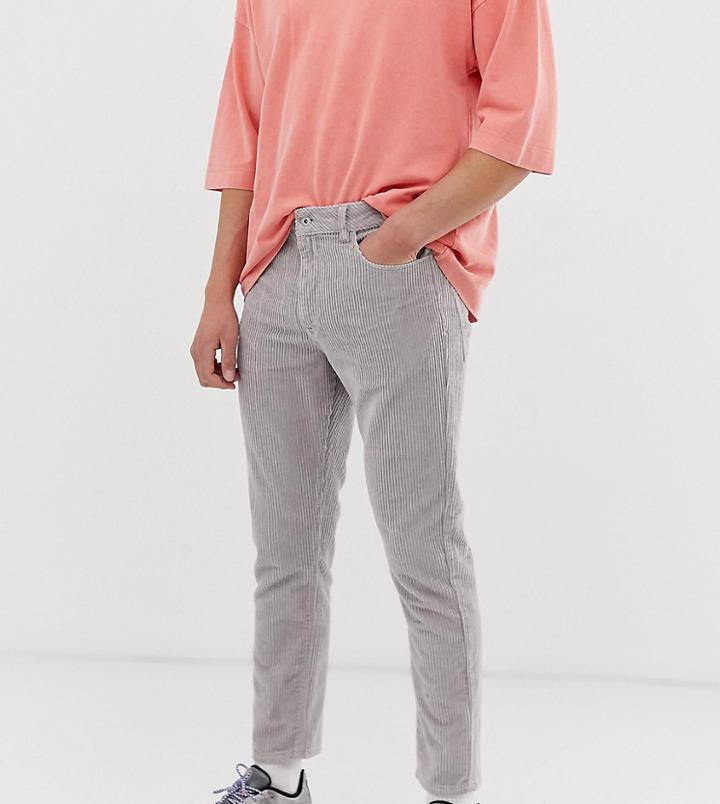 Collusion Tapered Pants In Gray Cord-brown