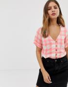 New Look Shirt With Button Through In Check - Multi