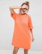 Asos Sweat Dress With Raglan Sleeve - Orange