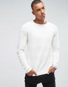 Only & Sons Sweater With Tonal Stripe Detail - Cream