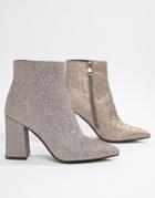 Public Desire Empire Glitter Heeled Ankle Boots - Multi