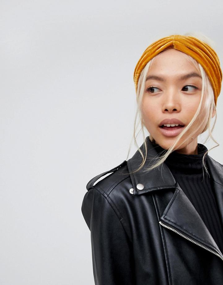 Asos Velvet Headband - Yellow