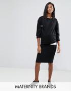 Mama. Licious Knee Length Tube Skirt - Black