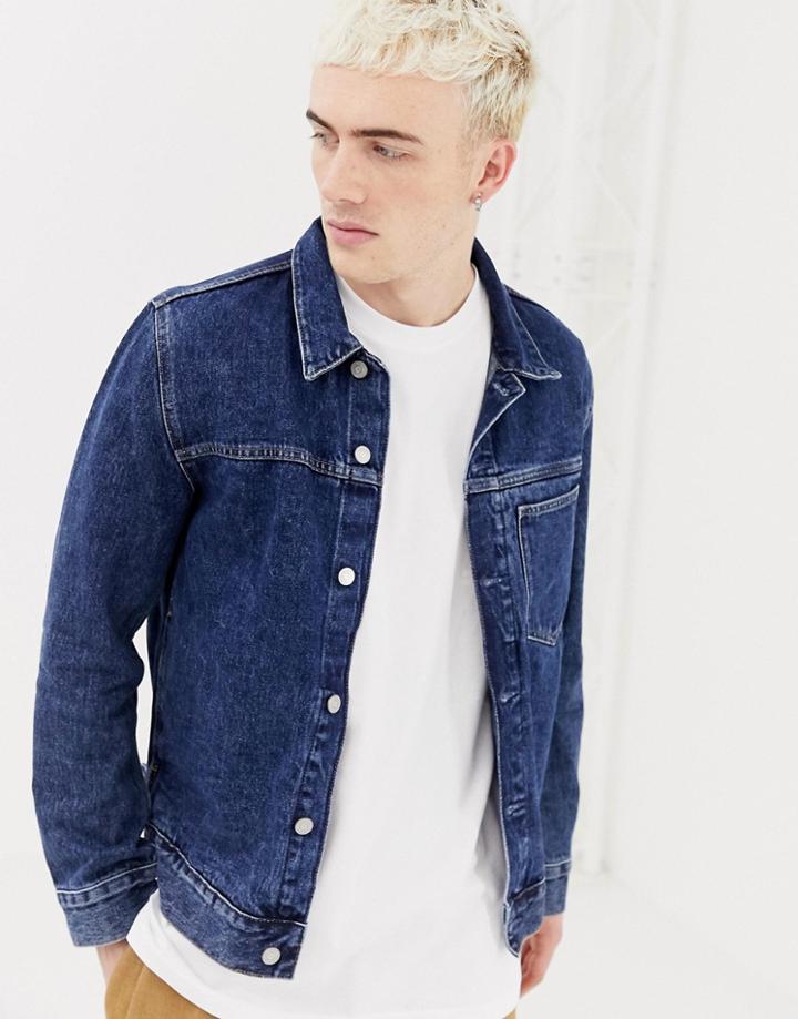 Weekday Core Denim Jacket In Storm Blue - Blue