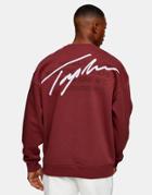 Topman Signature Logo Sweatshirt In Burgundy-red