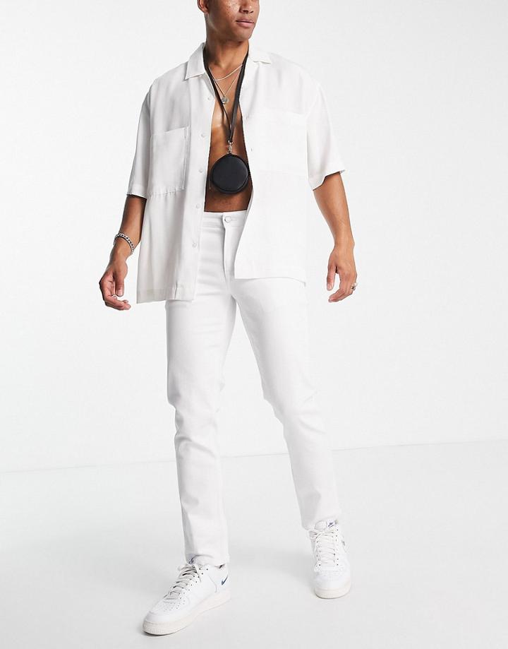 Asos Design Stretch Slim Jeans In White