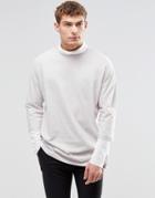 Asos Oversized Long Sleeve T-shirt With Mock Underlayer - Gray