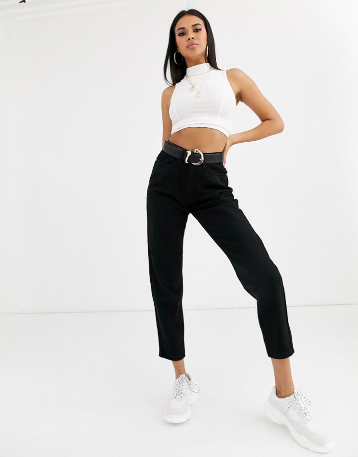 Missguided Mom Jeans In Black