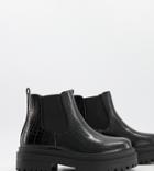 Raid Wide Fit Ronnie Chunky Chelsea Boots In Black