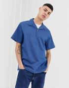 Asos Design Oversized Boxy Denim Overhead Shirt - Blue