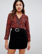 New Look Rupert Shirt In Animal Print - Orange