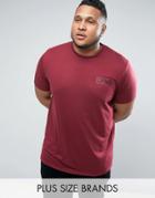 Defend London Plus T-shirt In Burgundy With Logo - Red