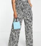 Extro & Vert Plus Slouchy Wide Leg Pants In Off White Zebra - Part Of A Set