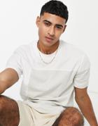 Only & Sons Oversized Color Block T-shirt In White & Gray