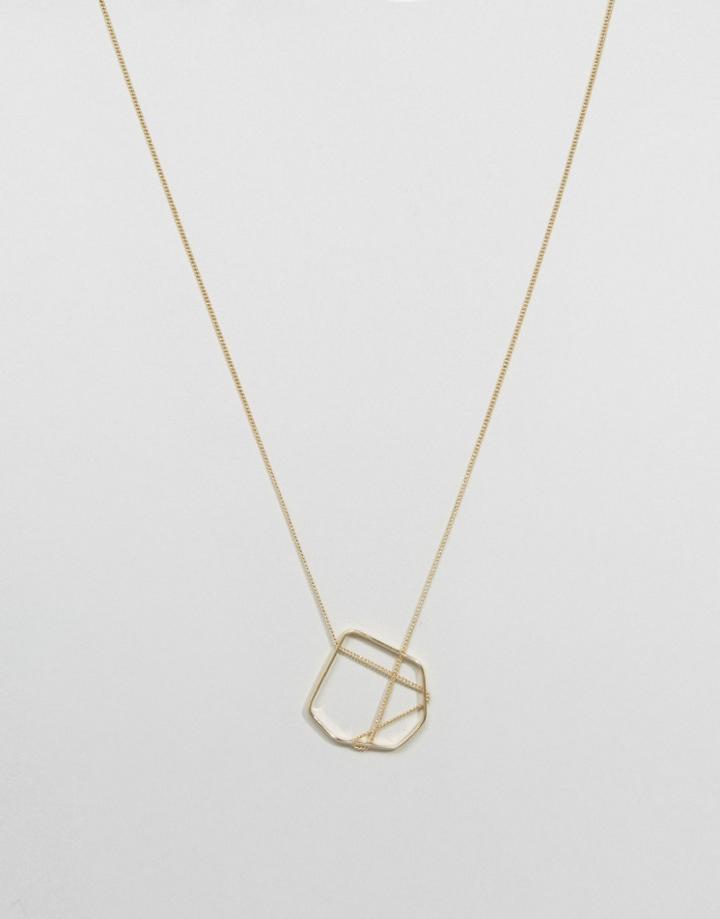 Pieces Geometric Chain Necklace - Gold