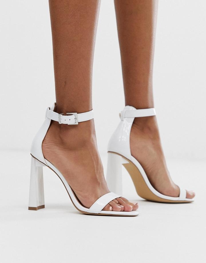 Public Desire White Barely There Sandals