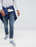 Lee Rider Slim Jeans Vintage Wash - Blue