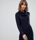 Esprit Cowl Neck Textured Knit Dress In Navy - Navy