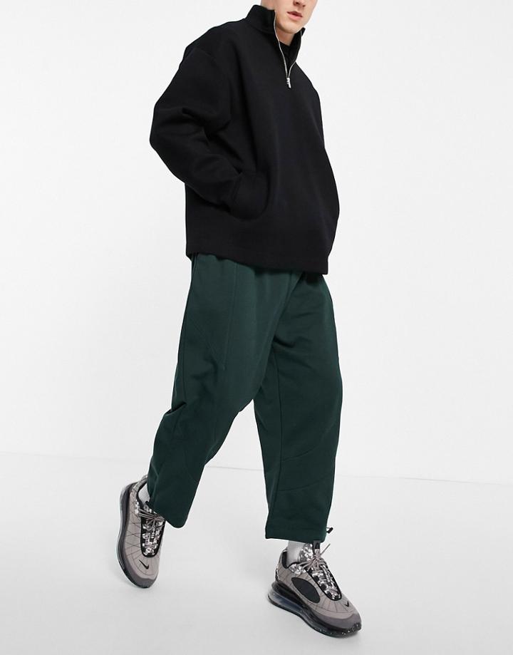 Asos Design Organic Oversized Sweatpants With Panel Detail In Green - Part Of A Set