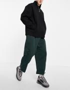 Asos Design Organic Oversized Sweatpants With Panel Detail In Green - Part Of A Set