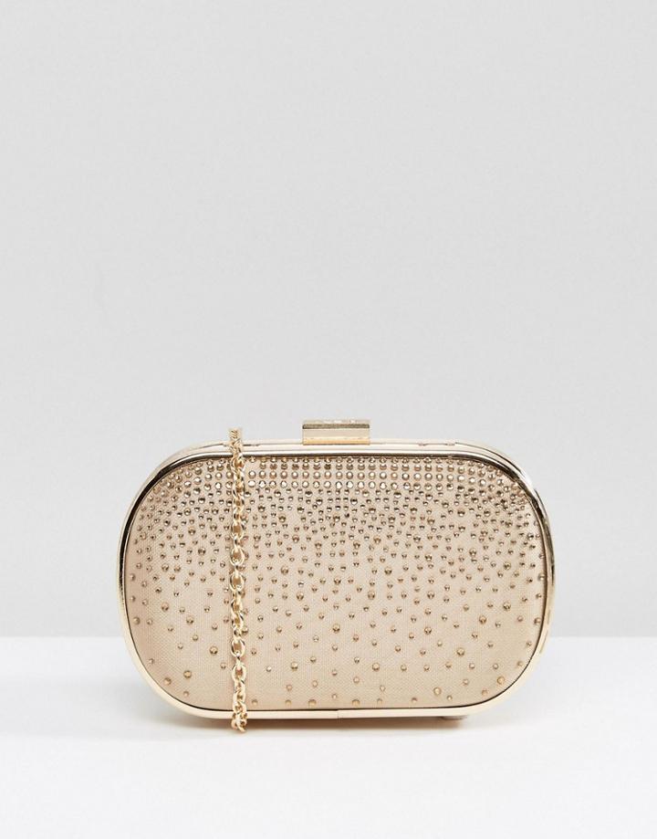 Aldo Nude Embellished Clutch Bag - Pink