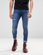 Cheap Monday Him Spray Jeans Dust Blue Distressed - Od Dust Blue