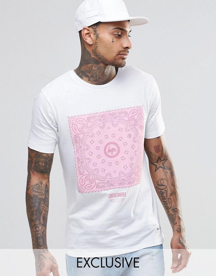 Hype T-shirt With Bandana Print - White