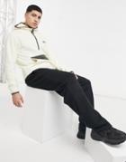 Arcminute Fleece Hoodie With Patch Pocket In Ecru-white