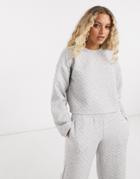 Noisy May Quilted Sweater Set In Gray-grey